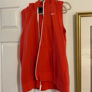 Nike hooded sweatshirt vest, zip up.